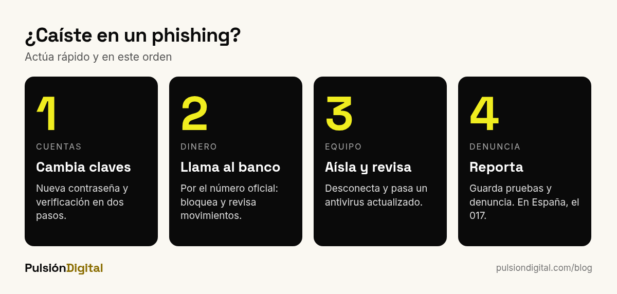 Pasos a seguir si caíste en un phishing