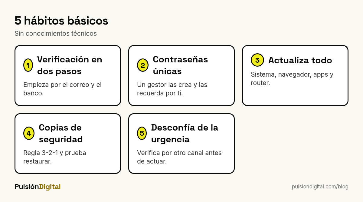 Cinco hábitos básicos de ciberseguridad