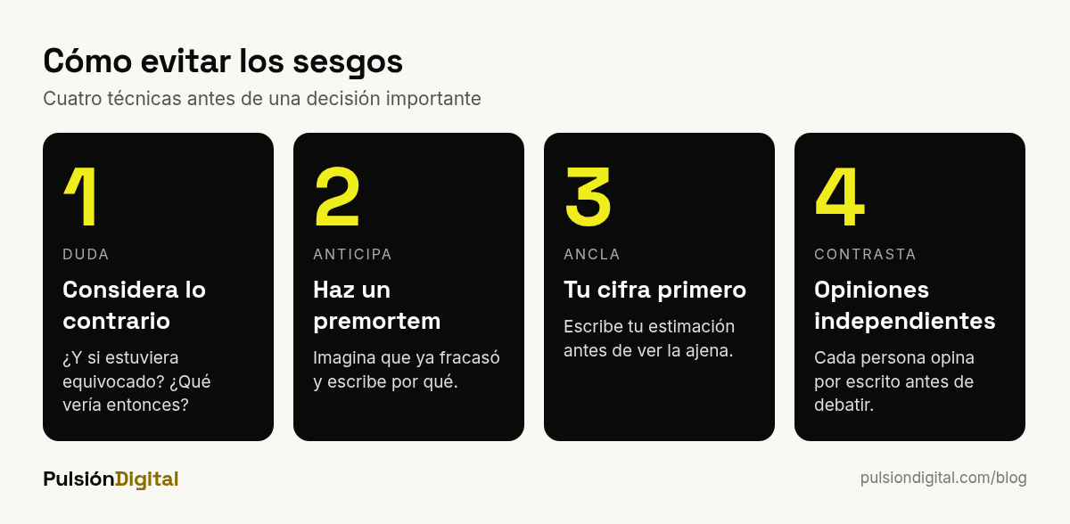 Cuatro técnicas para evitar los sesgos cognitivos antes de decidir